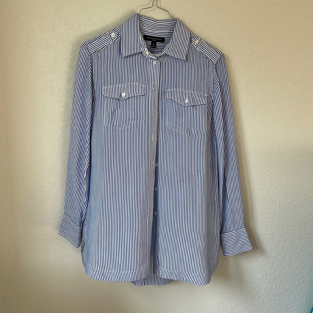 Banana Republic Parker Shirt - Blue & White Stripes